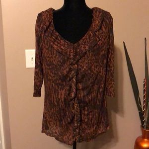 Ruffled Animal Print Blouse 🎉SALE🎉 Buy1get 1free